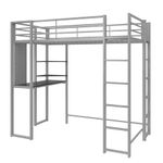 DHP Abode Metal Loft Bed, Twin, Silver