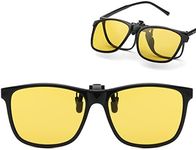 Musivon Clip on Night Driving Glasses - Polarized Flip up Sunglasses Over Prescription Glasses Reduce Glare of Headlights
