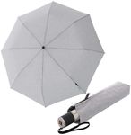 Knirps C.241 Automatic Rain Umbrella, Vegan Leather Handle, Melange Grey