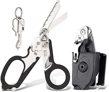 6in1 Trauma Shears,Emergency Shears with Strap Cutter and Glass Breaker and Compatible Holsterblack