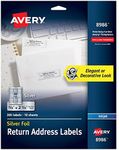 Avery Printable Return Address Labels, 0.75" x 2.25", Silver Foil, 300 Blank Mailing Labels (08986)