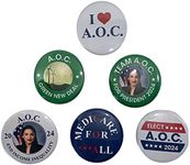 PresidentialElection.com AOC/Alexandria Ocasio-Cortez Buttons - Set of 6-2.25 inches