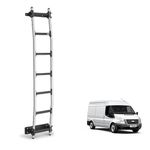 Rhino Rear Door Ladder for Ford Transit Van - Fits 2000-2014 [Medium Roof] ? 7 Anti-Slip Steps ? 120kg Support
