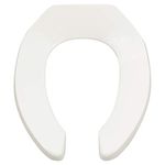 American Standard 5901100.020 Commercial Elongated Open Front Toilet Seat with Stainless Steel Hinge, 1.00 in Wide x 14.38 in Tall x 18.56 in Deep, White