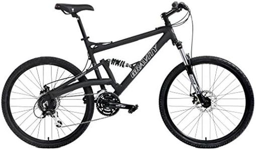 2022 Gravity FSX 2.0 Dual Full Suspension Mountain Bike Disc Brakes Acera Suntour (matt Black/Black Wheels, 19" - fits 5'8" - 6'0")