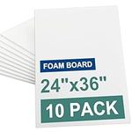 Somime 24x36 White Foam Board, 10 Pack Acid-Free Foam Core Poster Board, 3/16 Inch Thick Double-Sided Backing Board for Mounting, Crafts, Presentation, Display, and DIY Projects