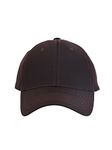 FabSeasons Black Solid Polyester Unisex Baseball Summer Cap & Hat with Adjustable Buckle