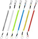 Booms Fishing T04 Fishing Lanyards 6pcs Pack Fishing Tool/Pole Safety Coil Lanyard Retractable Colorful