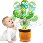 ROYPOUTA Dancing Talking Cactus Toy, Toddler Baby Toys for Boys Girls Gifts Singing Mimicking Cactus Toy Recording Repeating What You Say Cactus Baby Toy(Volume Adjustable)