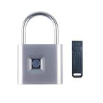 TenixLox Fingerprint Padlock with Emergency Key, Mini Smart Padlock Keyless USB Charging Biometric Padlock for Gym, School, Furniture, Luggage, Warehouse