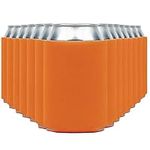 Blank Beer Can Coolers Sleeves (14-Pack) Soft Insulated Beer Can Cooler Sleeves - HTV Friendly Plain Can Sleeves for Beer Cans & Bottles - Blanks for Vinyl Projects Wedding Favors & Gifts (Orange)