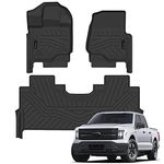 Auxko All Weather Floor Mats Fits for Ford F150 Supercrew 2015-2024 2025(Include Lightning 22-25)(Only Rear Bench Seat w/Under Seat Storage Not for Front Bench Seat) TPE Rubber Liners Odorless Mats