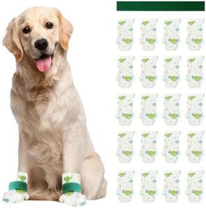 Furrtripsy Disposable Dog Booties for Dog Cats,Pet Booties Waterproof and Breathable with Adjustable Velcro,Unstoppable Paw Protectors for Large,Small and Medium, 20 Counts (Medium)