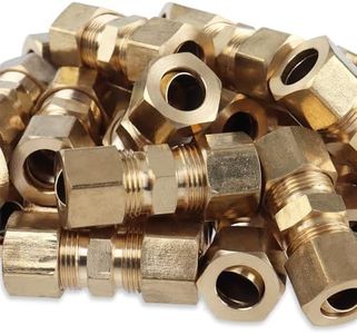 LTWFITTING 3/8" OD Compression Union,Brass Compression Fitting(Pack of 10)