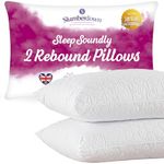 Slumberdown Hotel Quality Pillows 2 Pack - Bouncy Firm Support Side Sleeper Pillow for Neck, Back & Shoulder Pain Relief - Comfy, Soft Touch Quilted Cover, Hypoallergenic, Made in the UK (48 x 74cm)