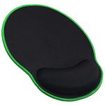 Meffort Inc Mouse Pad with Wrist Rest Support & Non-Slip Base, Durable Ergonomic Gaming Mousepad - Black with Green Edges