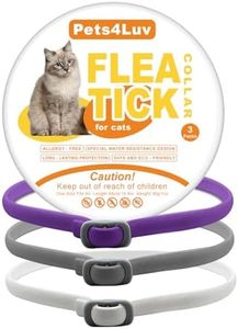 Pets4Luv Flea and tick Collar for Cats, Natural flea and tick Prevention for Cats, 8 Months of Protection, one Size fits All Cats, Adjustable and Waterproof, Pack of, 3pcs