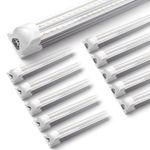 VShape 10 Pack 8FT LED Shop Light, 100W 13000LM 6000K, Super Bright, Upgrade T8 Garage Light, No RF & FM Interference Linkable, 8 Foot LED Shop Lights Hardwired Installation