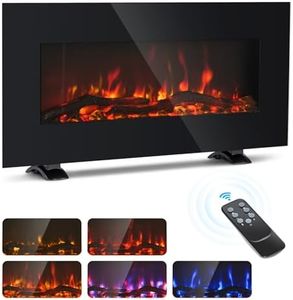 CO-Z 85cm Freestanding Electric Fireplace | 900W and 1800W Electric Fire with Thermostat, 5 Flame Effects, Log Display, and Remote Control for Bedroom Living Room Wall Decor