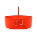 Beamer DePiper Blood Orange Ashtray with Built in Cleaning Poker Spike Tool to Clean out Pipes and Bowls Quickly and Mess Free and Beamer Smoke Sticker