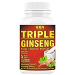 HXN Ginseng Tablets For Men, Triple Strength With Panax Korean Red Ginseng+ As Dietary Supplement -60 (No Capsules Pack 1)