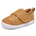 MORENDL Baby Sneakers Boys Girls First Walkers Shoes Lightweight Mesh Breathable Non-Slip Infant Shoes 6 9 12 15 18 24 Months Brown