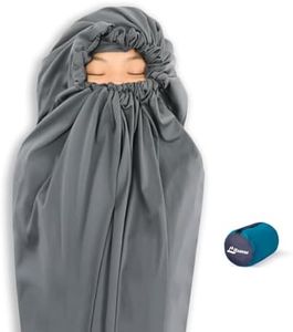 Thermolite All Season Sleeping Bag Liner Add Up to 22°F / 12°C, Mummy Sleeping Sack for Backpacking, Camping, Traveling, for Cold Weather Winter, Sleep Sack with Drawstring Hood E626
