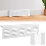 Gandeer 2 Ft Baseboard Heater Cover with Left and Right End Caps White Baseboard Radiator Covers for Bathroom Hydronic System