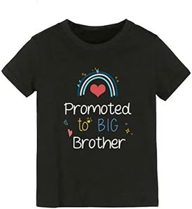 Big Brother T Shirts Tops Toddler Baby Boy I’m Going to be a Big Brother Announcement Tees Clothes Novelty Gift Summer Outfit, Rainbow-black, 18-24 Months