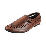 Mochi Men Tan Fisherman Leather Sandal UK/10 EU/44 (18-244)