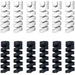 12 PCS Charger Cable Saver Protector, Headphone, USB Cord, Charger Cable Protector, Suit for All Cellphone Data Lines(6 Grey, 6 Black)