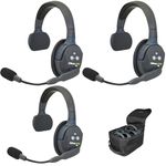 EARTEC UL3S UltraLITE Full Duplex Wireless Headset Communication for 3 Users - 3 Single Ear Headsets