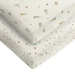 Silentnight Safe Nights Fitted Sheet - Cot Bed Mattress - Breathable 100% Cotton Jersey - Super Soft Kind to Baby Skin - Secure Fit with Elasticated Corners - 2 Pack, Cot Bed, Safari