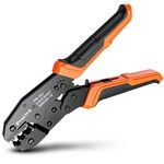 Ratchet Crimping Plier, Preciva Insulated Wire Terminal Crimping Tool, AWG20-10 (0.5-1.5mm²) (1.5-2.5mm²) (4-6mm²), Electrical Crimper Plier for Industrial Connectors