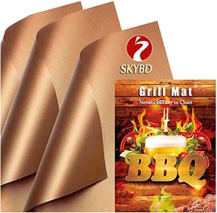 SKYBD 6 Pack Thick Copper Grill Mats for Outdoor Grill, Nonstick&Easy to Clean BBQ Grilling Sheets, Reusable&Heavy Duty Mats Works on Outdoor Gas, Electric, Charcoal Grill