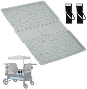 All Weather Mat for Wrangler Deluxe 4 Seater Stroller Wagon,Myvikcar Insert Floor Protect Pad 31.5x22'' (Gray)