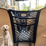 3-Layer Car Mesh Organizer, Seat Back Net Bag, Barrier of Backseat Pet Kids, Cargo Tissue Purse Hold