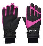 SNOTEK Kids Winter Gloves for Ski, Snowboarding, Snowmobiling (Black/Fuschia, S)