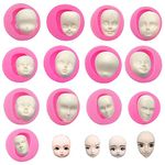 13 Pieces Fondant Silicone Molds 3D Face Head Candy Molds Chocolate Gumpaste Silicone Molds Resin Casting Molds for Cake Decorating Resin Craft