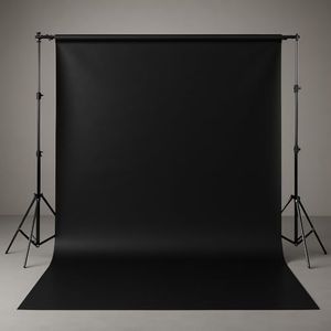 Black Vinyl Photography Backdrop - 8ft(w) x 10ft(h) - Professional-Quality, Matte Studio Background