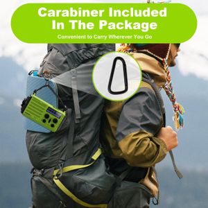 Solar Hand Crank Emergency Radio – Green Portable Weather Alert