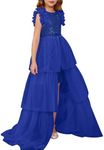 GRACE KARIN Dress for Teen Girls Party Sequin Formal School Dance Dress for Girl Banquet Birthday Maix Dress Size 10 Royal Blue