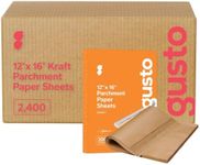 Comfy Package [Case of 2,400] 12 x 16 Inch Pre-Cut Parchment Paper Baking Sheets, Non-Stick, Unbleached, Parchment Paper Sheets for Baking & Cooking - Kraft