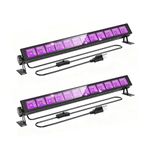 CREATESTAR 2 Pack Black Light for Halloween Party, 42W UV Blacklight Powerful with Plug Switch, Glow Lights for Horror House, Birthday, Christmas, Home Decor