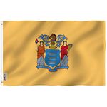 ANLEY Fly Breeze 3x5 Foot New Jersey State Flag - Vivid Color and UV Fade Resistant - Canvas Header and Double Stitched - Newjersey NJ Flags Polyester with Brass Grommets 3 X 5 Ft