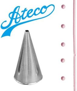 Ateco BA7351 Standard Round Tube Decorating Piping Tip, No 3, Silver