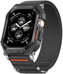 Suitisbest Stretchy Nylon Bands Compatible with Apple Watch Band 49mm 45mm 44mm with Rugged Case, Lightweight Fabric Strap with Durable TPU Bumper for iWatch Series Ultra/Ultra 2/9/8/7/6/5/4/SE/SE 2