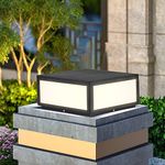 AILICIN Outdoor Modern Stainless Steel Post Light, LED Fence Deck Cap Light Lantern Column Lamp for Flat Surface Patio Garden Decoration with IP54 Waterproof E26 Bulb… (9.85 * 6.5"【25 * 16.5CM】)