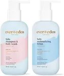 Evereden Baby Bathtime DUO: Baby Lotion for Newborn and 2-in-1 Newborn Shampoo and Body Wash Set - Soothing, Cleansing, & Hydrating Baby Shampoo and Lotion