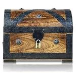 Brynnberg - Pirate Treasure Chest Storage Box - Pirat L 11x8x8” - Durable Wooden Treasure Chest with Lock - Unique Handmade Decorative Wood Storage Box - Vintage Wood Chest Box - The Best Gift